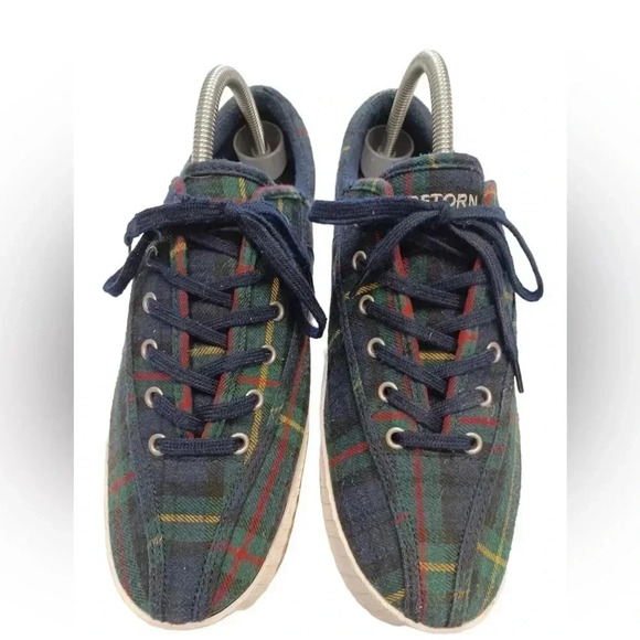 Tretorn Tartan Green Plaid Lace Up Sneakers Size  10 - Picture 3 of 11